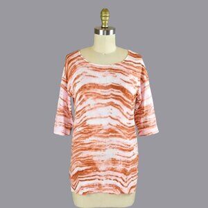 TSE ABSTRACT STRIPE KNIT SWEATER TOP